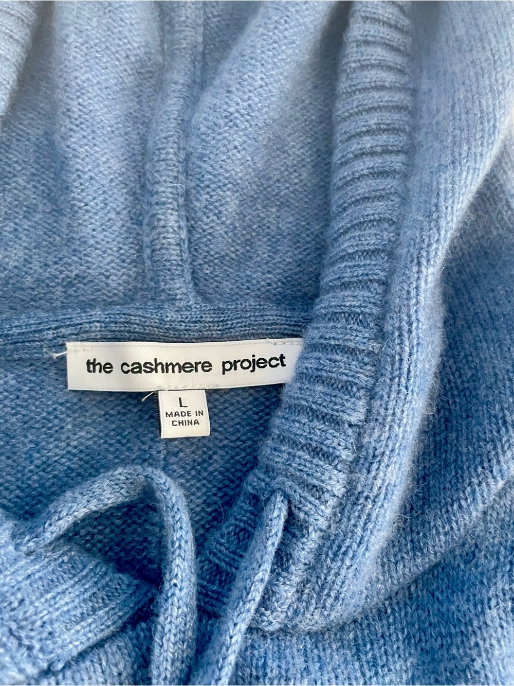 Women's Blue Knit Hooded Sweater - Picture 2 of 5